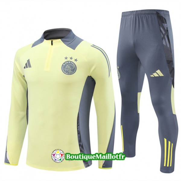 Survetement Ajax Enfant 2024 2025 Jaune Clair