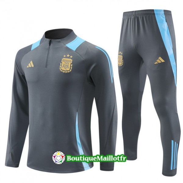 Survetement Argentine Enfant 2024 2025 Gris Foncé