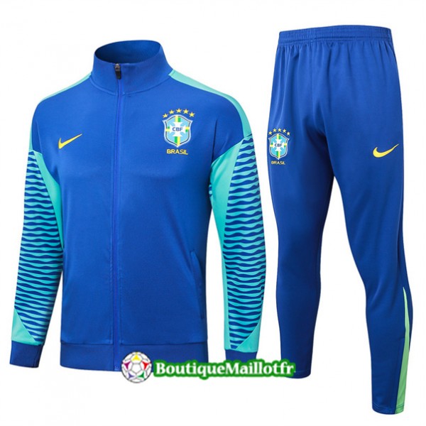 Veste Survetement Brésil 2024 2025 Bleu