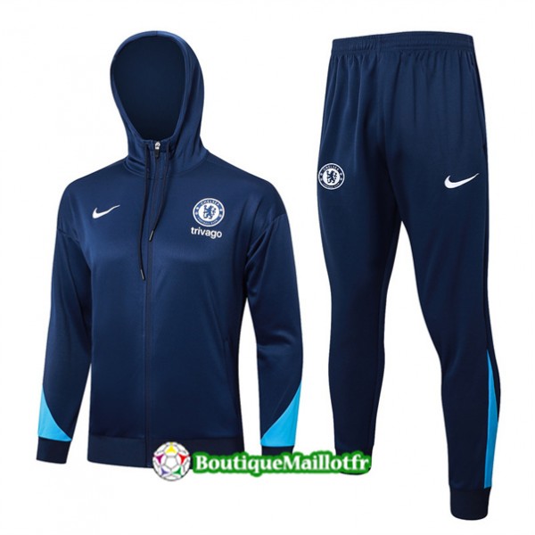 Veste Survetement Chelsea 2024 2025 à Capuche Ble...