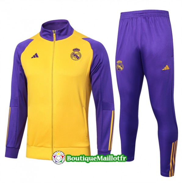 Veste Survetement Real Madrid Enfant 2024 2025 Jau...