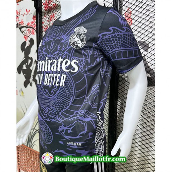 Maillot Real Madrid Enfant Dragon 2024 2025 Édition Spéciale Noir/violet