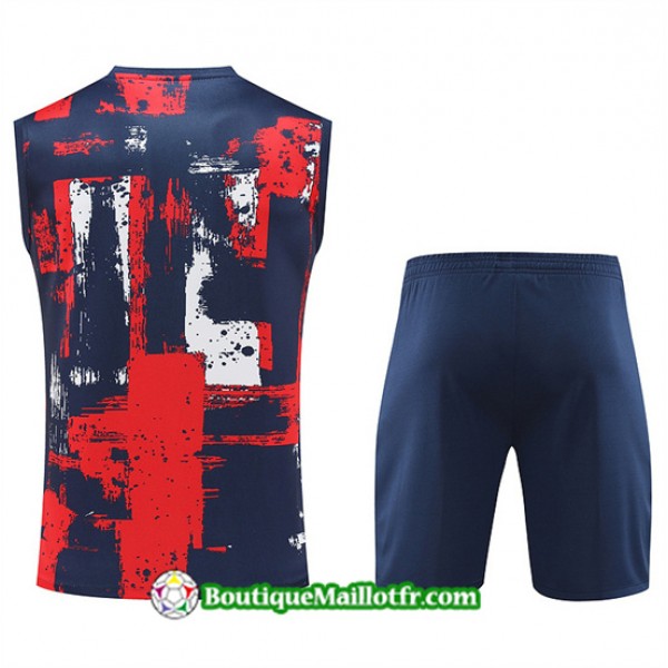 Maillot Kit Entraînement Paris Saint Germain Debardeur 2024 2025 Bleu Marine