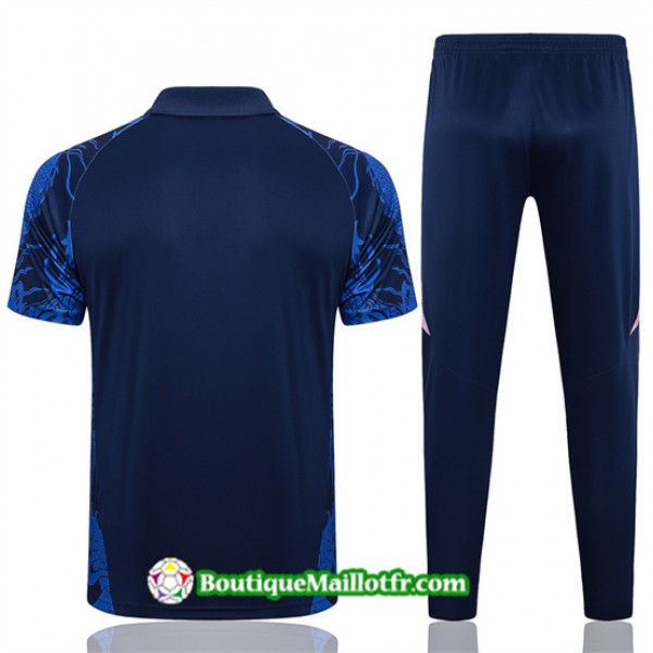 Maillot Kit Entraînement Real Madrid Polo Training 2024 2025 Bleu Marine