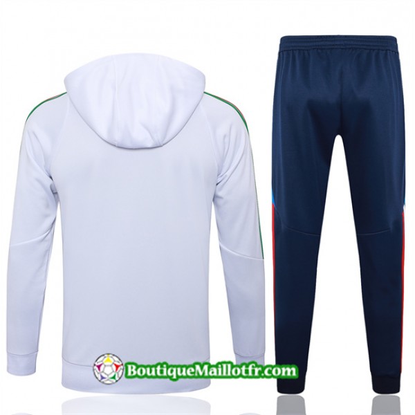 Sweatshirt Italie Enfant 2024 2025 à Capuche Blanc