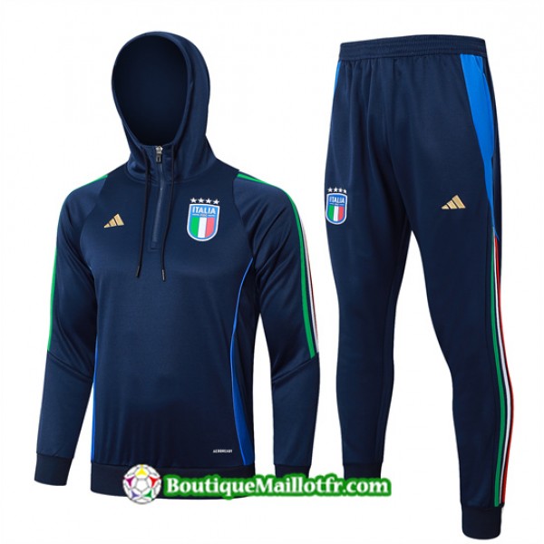 Sweatshirt Italie Enfant 2024 2025 à Capuche Bleu...