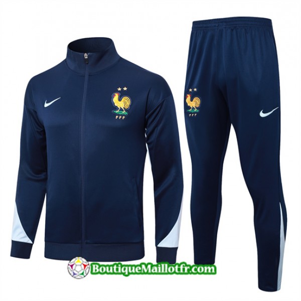 Veste Survetement France Enfant 2024 2025 Bleu Mar...