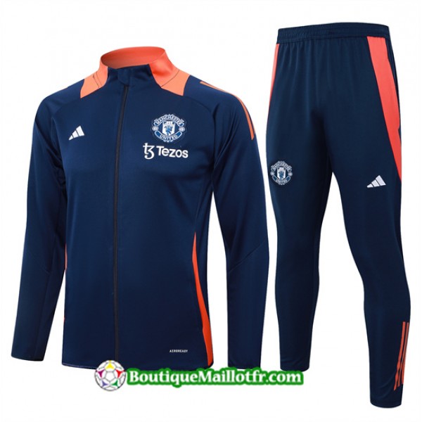 Veste Survetement Manchester United 2024 2025 Bleu...