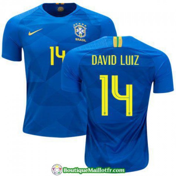 Maillot Bresil David Luiz 2018 Exterieur