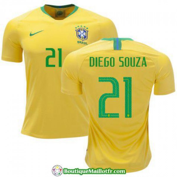 Maillot Bresil Diego Souza 2018 Domicile