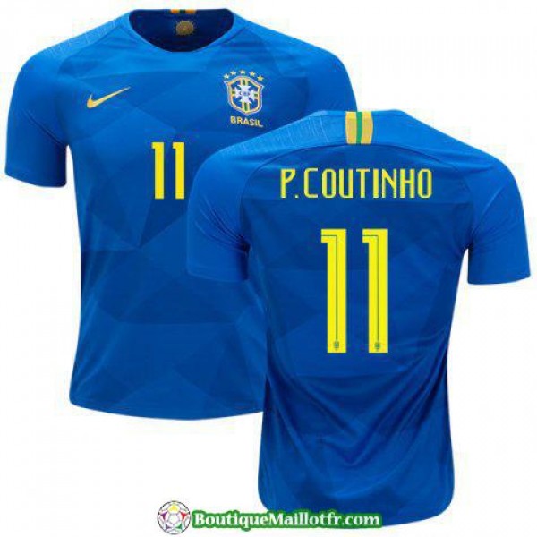 Maillot Bresil P Coutinho 2018 Exterieur