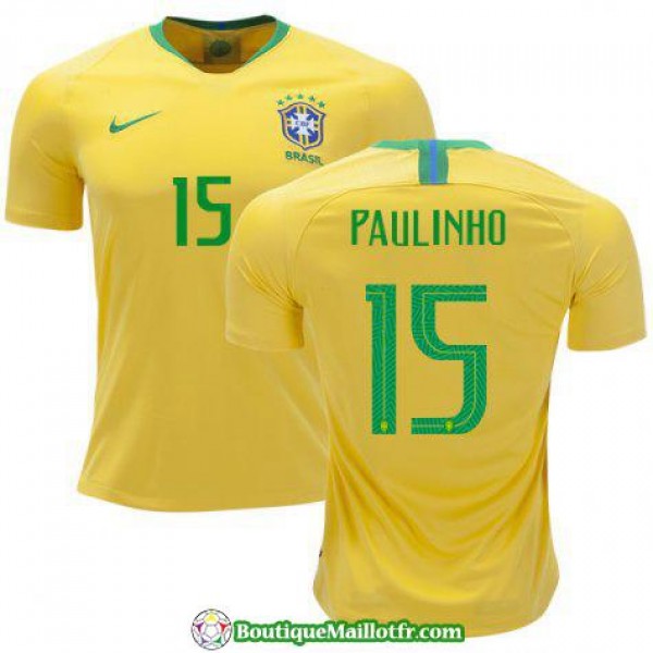 Maillot Bresil Paulinho 2018 Domicile