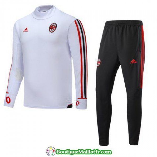 Survetement Ac Milan 2017-2018 Col Haut Blanc