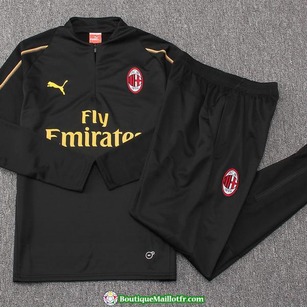 Survetement Ac Milan 2018 2019 Fermeture Eclair Noir