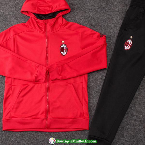 Sweat A Capuche Ac Milan 2017 2018 Ensemble Complet Rouge