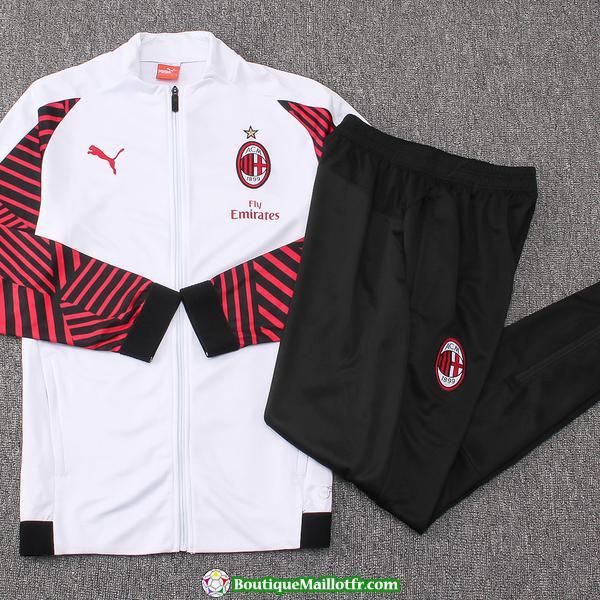 Veste Ac Milan 2018 2019 Ensemble Complet Blanc