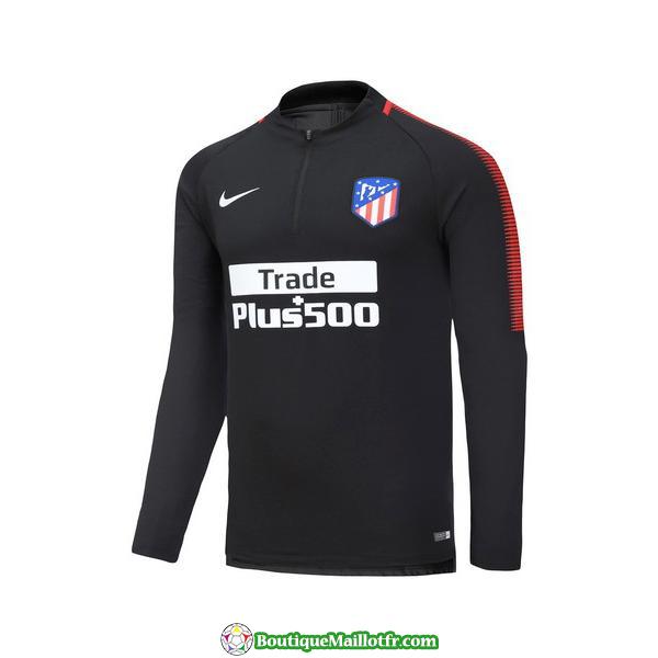 Survetement Atletico Madrid 2017-2018 Fermeture Eclair Noir