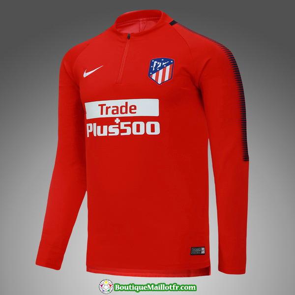 Survetement Atletico Madrid 2017-2018 Fermeture Eclair Rouge