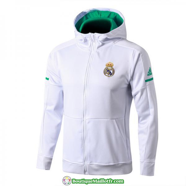 Sweat A Capuche Real Madrid 2017 2018 Ensemble Complet Blanc